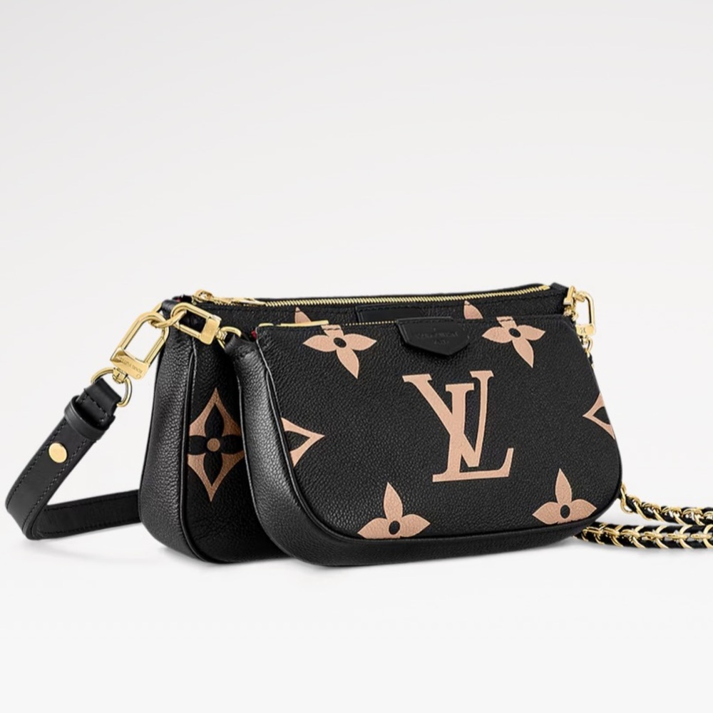 EUC🖤Louis Vuitton Multi Pochette Accessories Bicolor Monogram Empreinte Leather - Picture 5 of 16